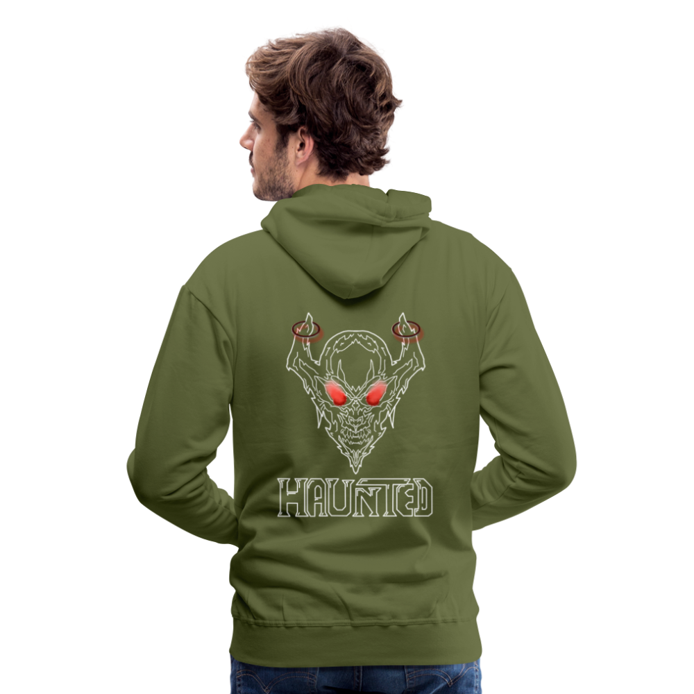 Men Hoodie Deamon White - Olivgrün