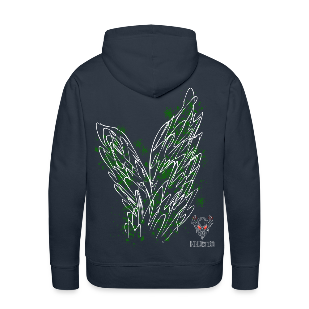 Men Hoodie Dark Green Wings - Navy