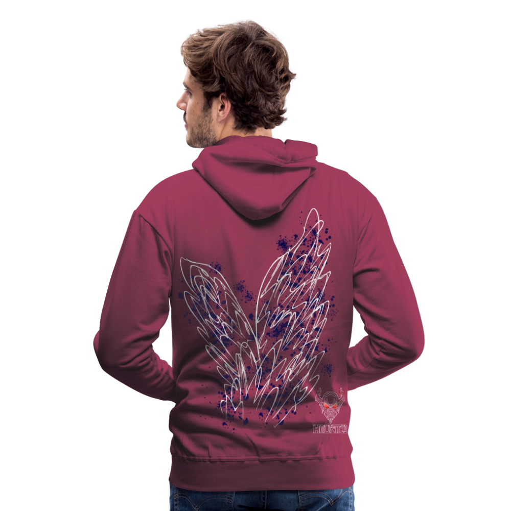 Men Hoodie Dark Blue Wings - Bordeaux