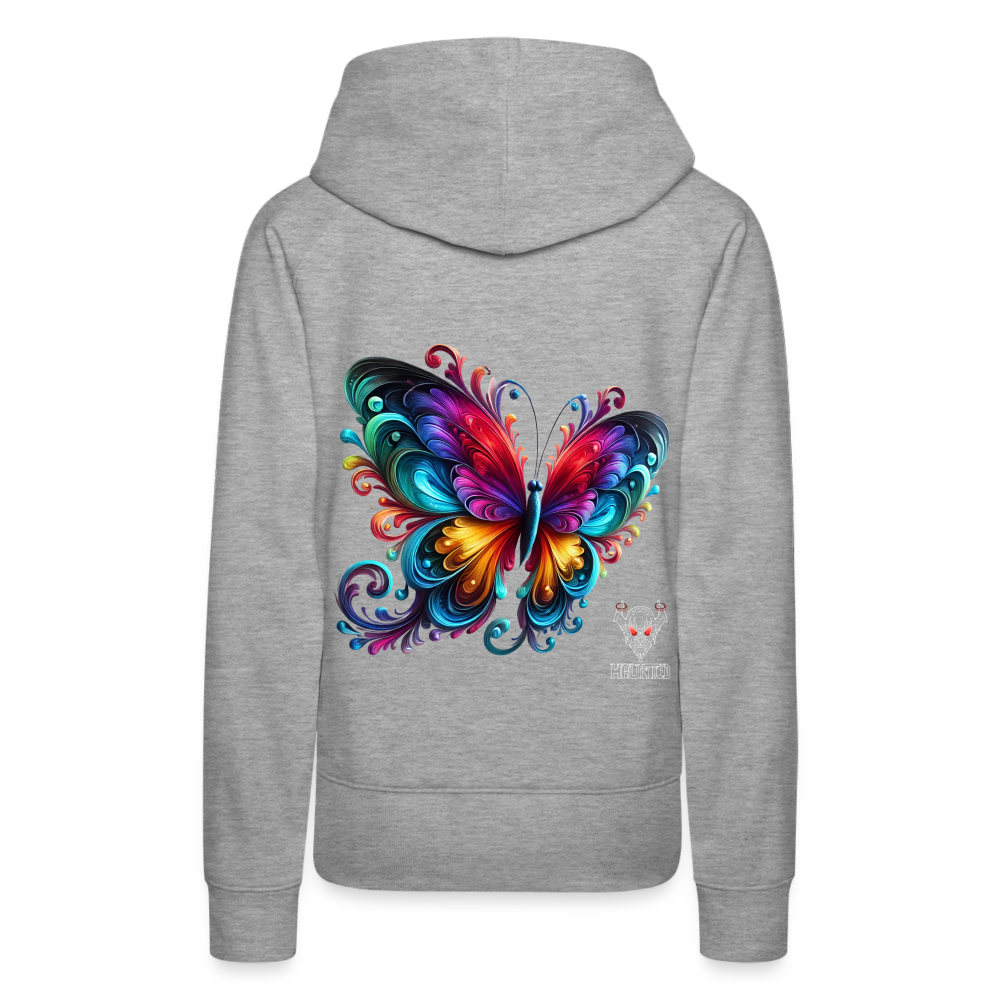 Woman Hoodie Radiant Butterfly Art - Grau meliert