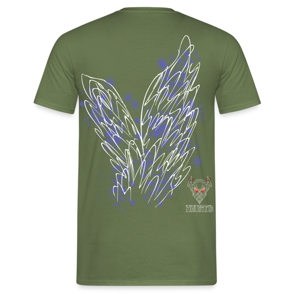 Men T-Shirt Light Blue Wings - Militärgrün