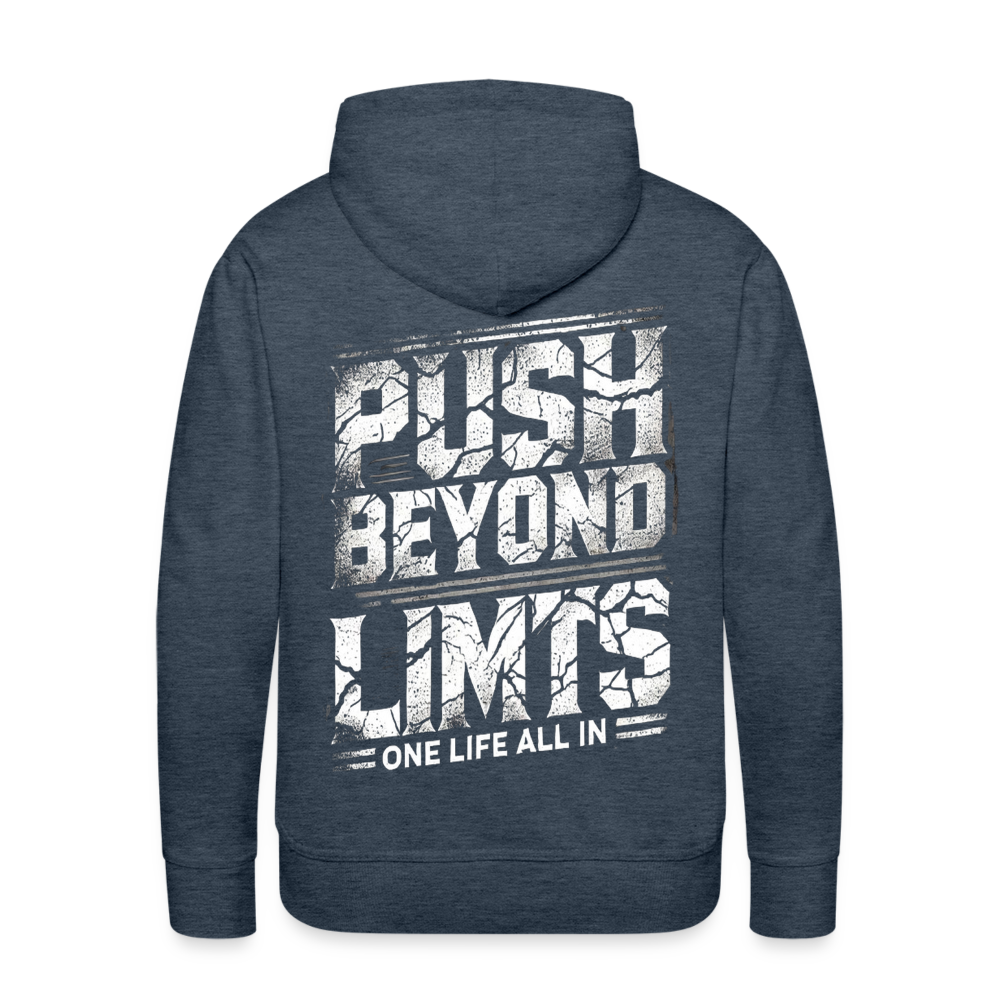 Men Hoodie Push Beyond Limits - Jeansblau
