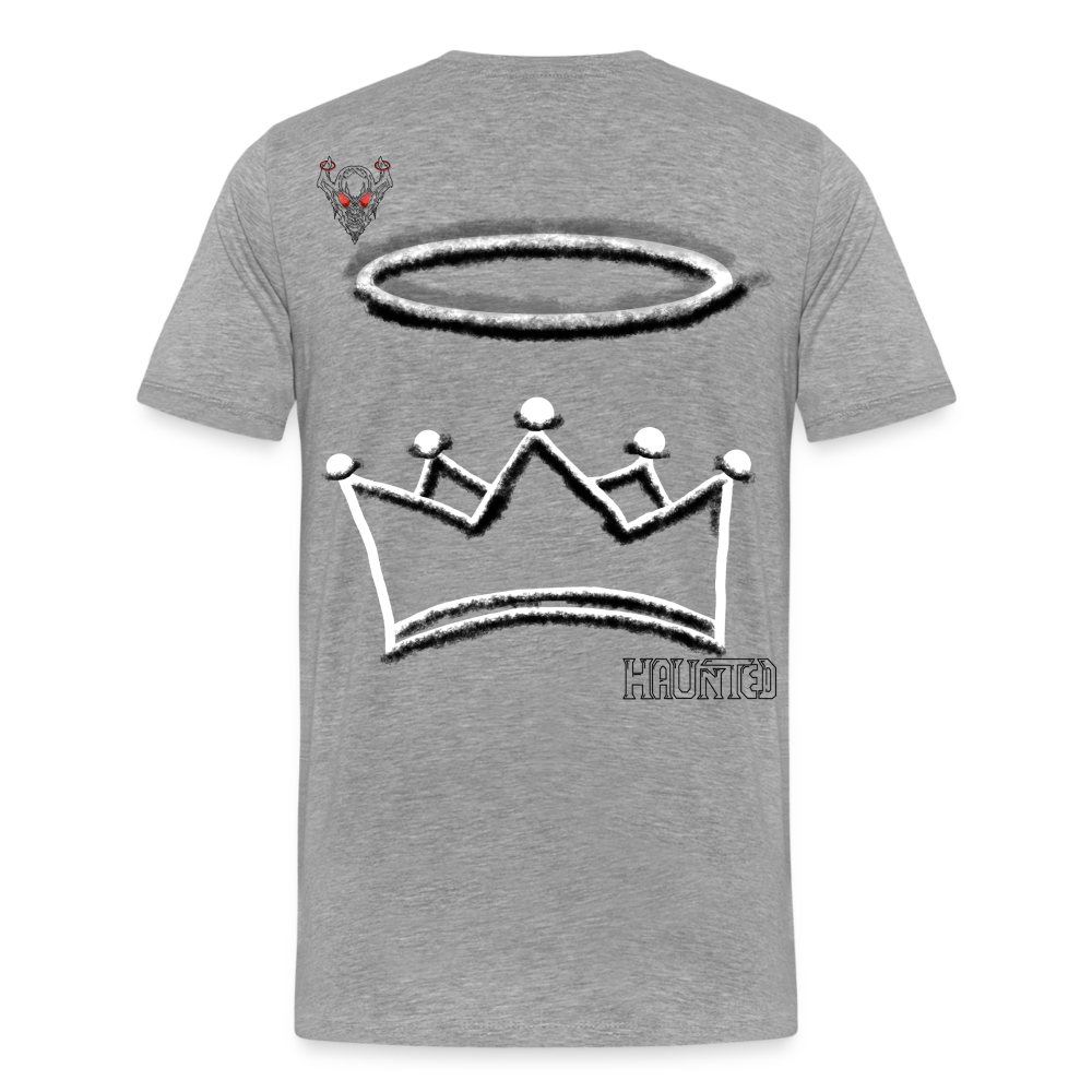 Man T-Shirt Crown and Ring Dark - Grau meliert