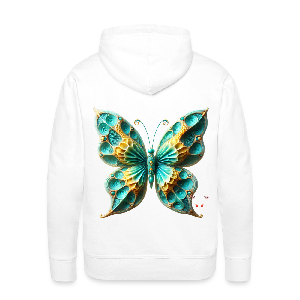 Men Hoodie Aqua Wing Symphony - Weiß