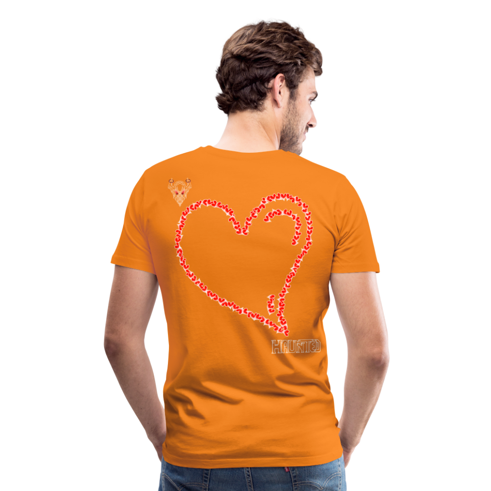 Man T-Shirt Hearts Light - Orange