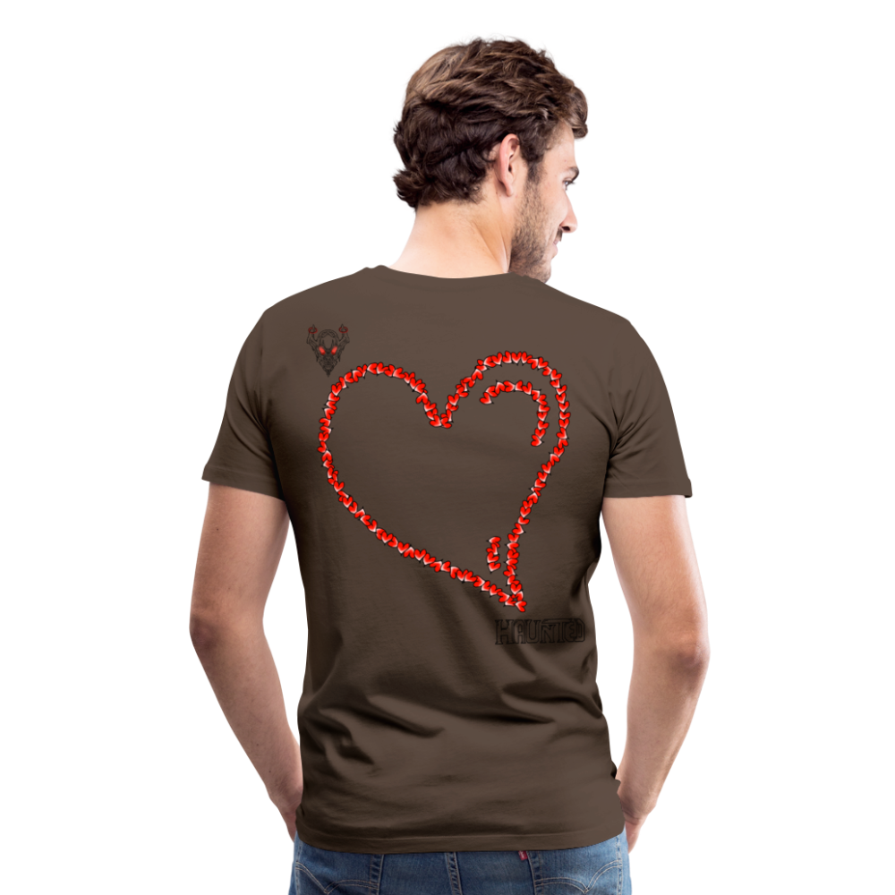 Man T-Shirt Hearts Dark - Edelbraun