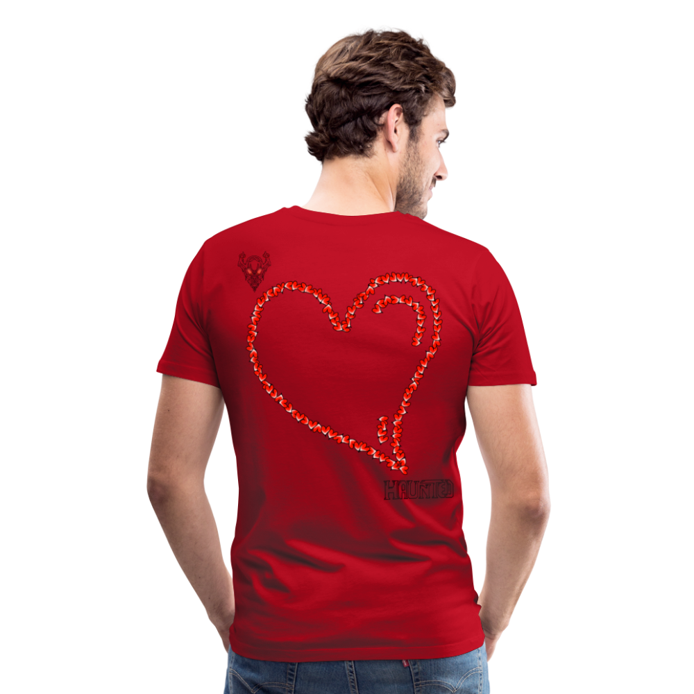 Man T-Shirt Hearts Dark - Rot