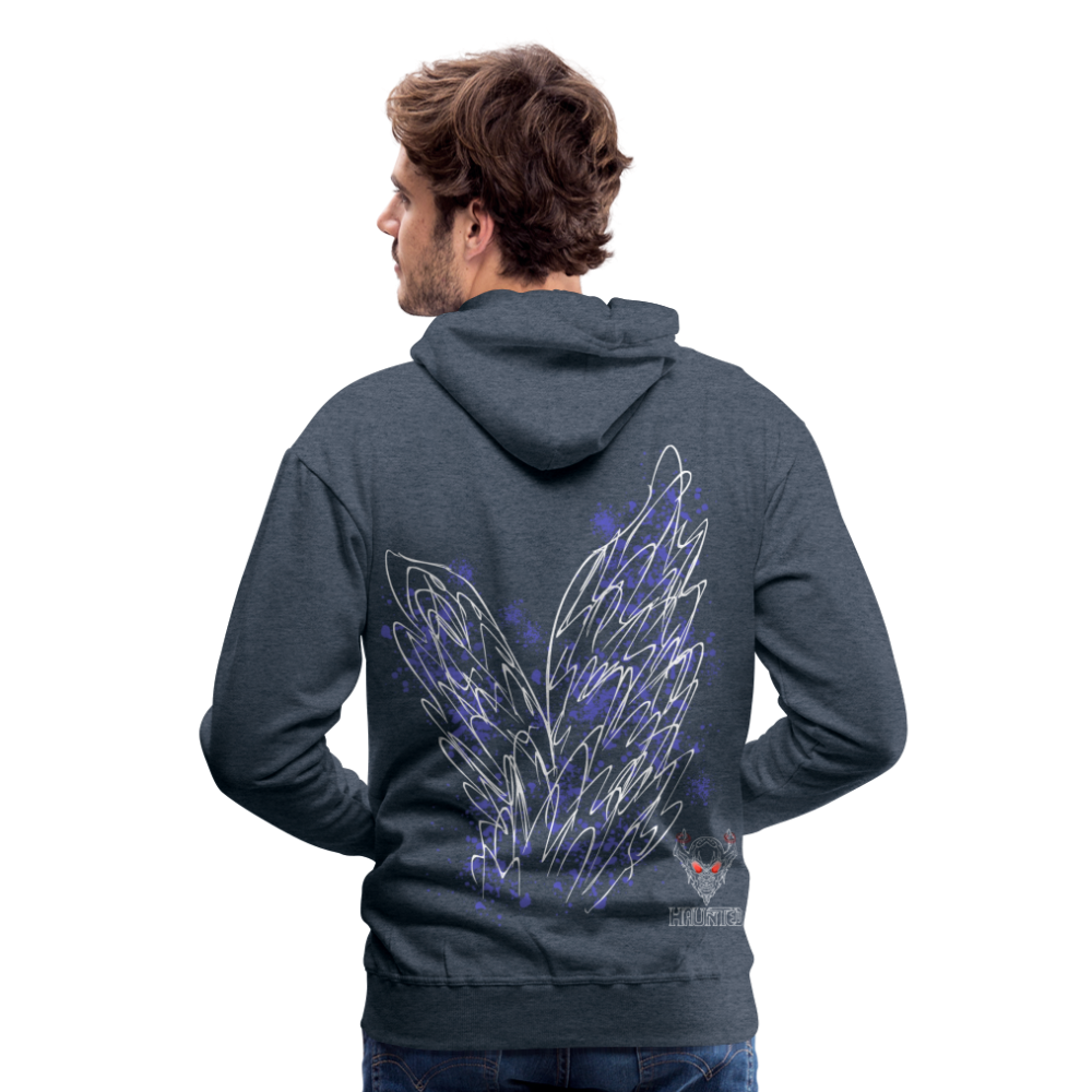 Men Hoodie Light Blue Wings - Jeansblau