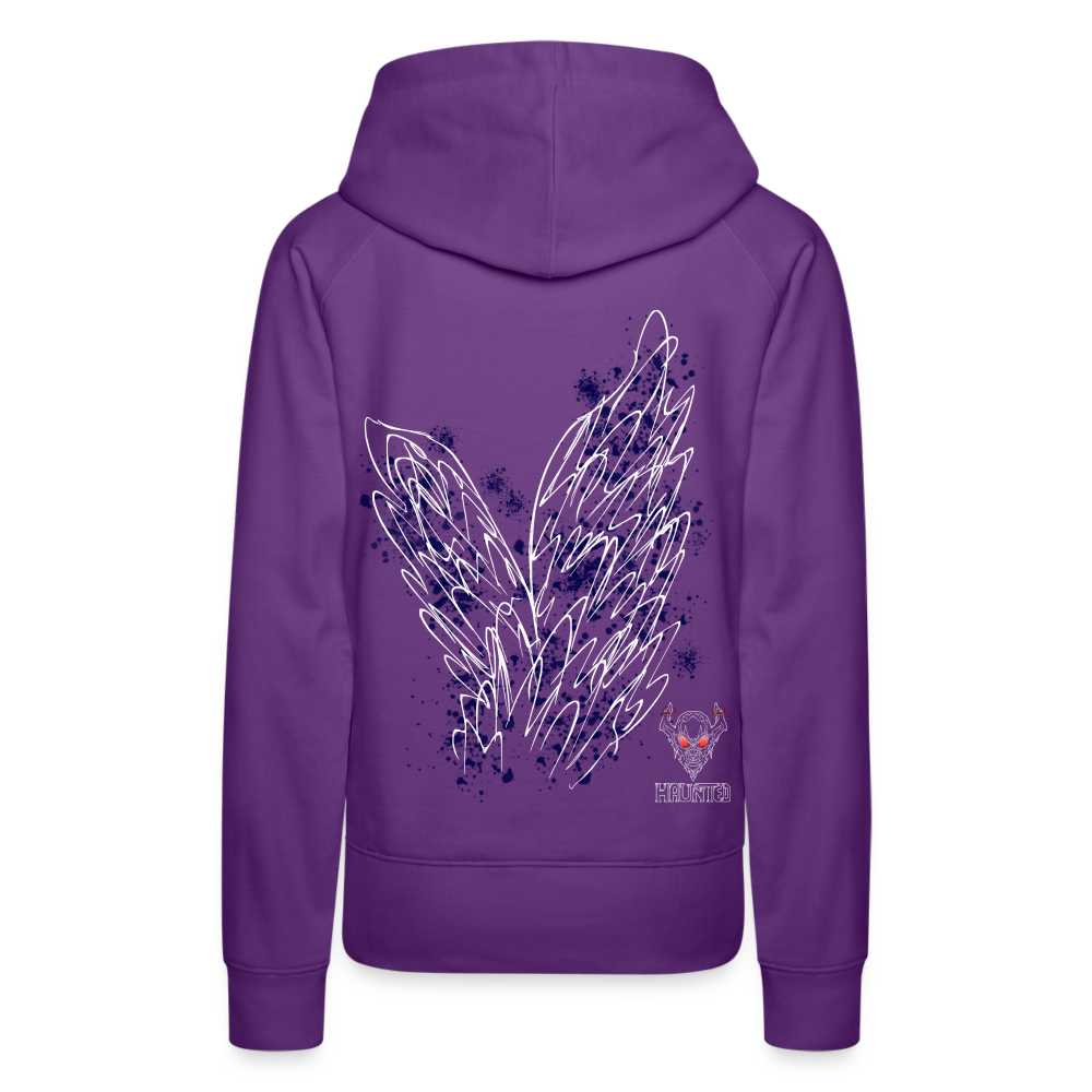 Women Hoodie Dark Blue Wings - Purple