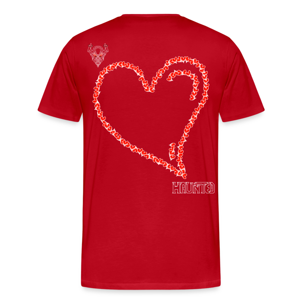 Man T-Shirt Hearts Light - Rot