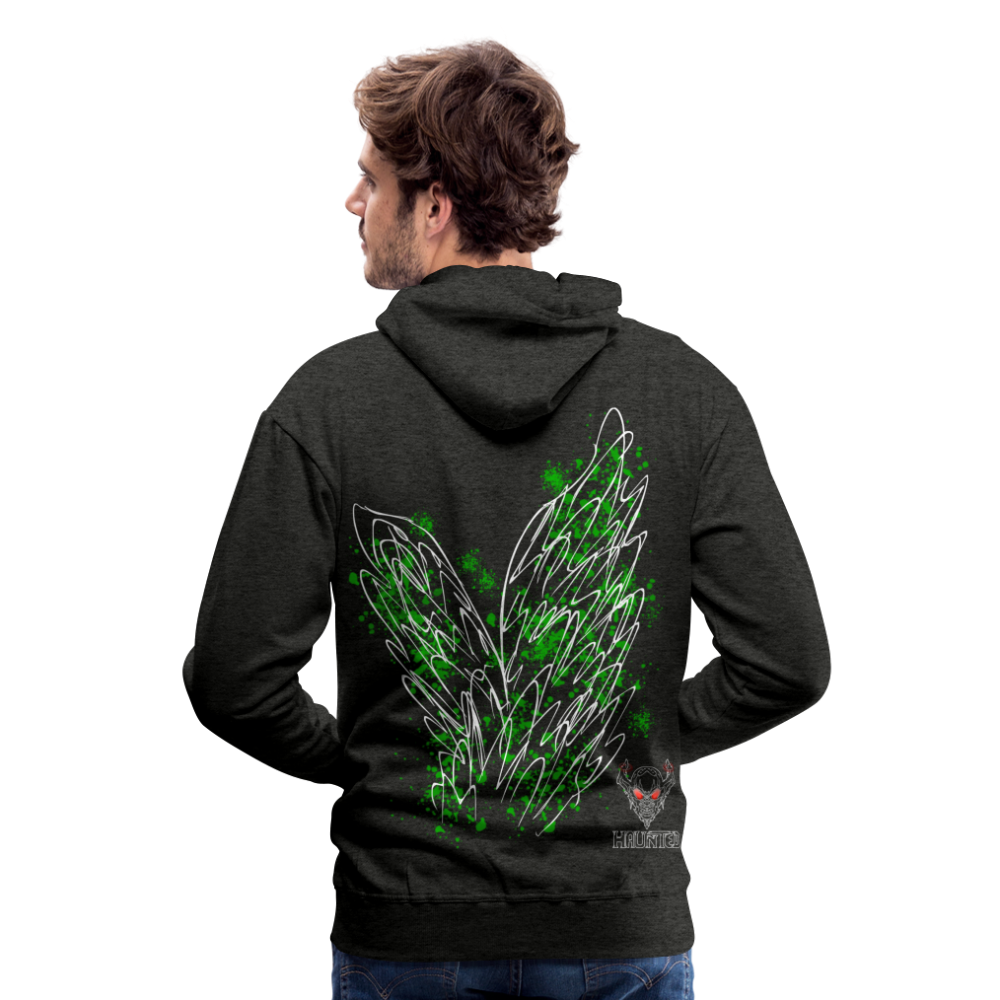 Men Hoodie Green Wings - Anthrazit