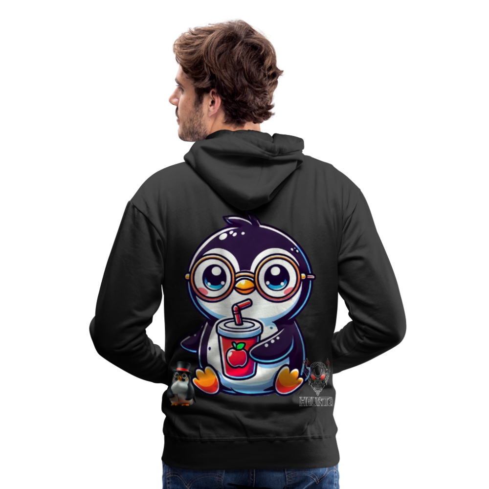 Men Hoodie KasPenguin with Drink - Schwarz