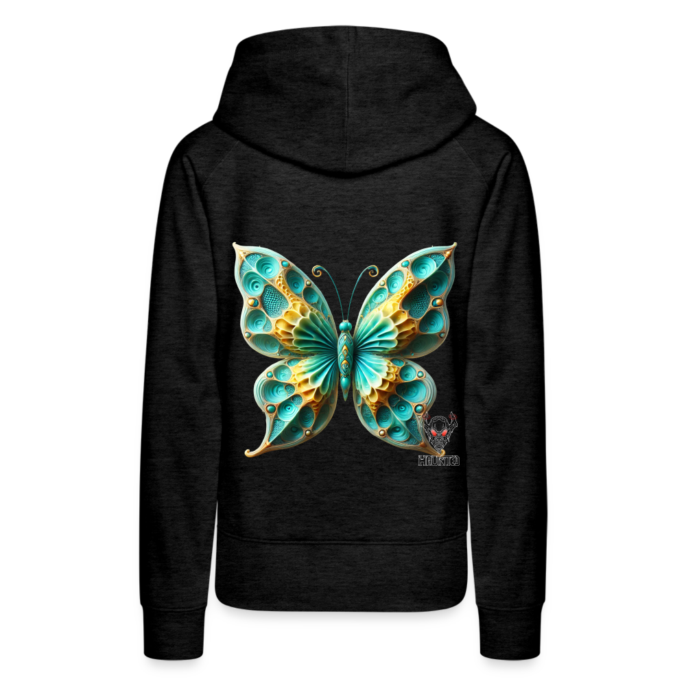 Woman Hoodie Aqua Wing Symphony - Anthrazit