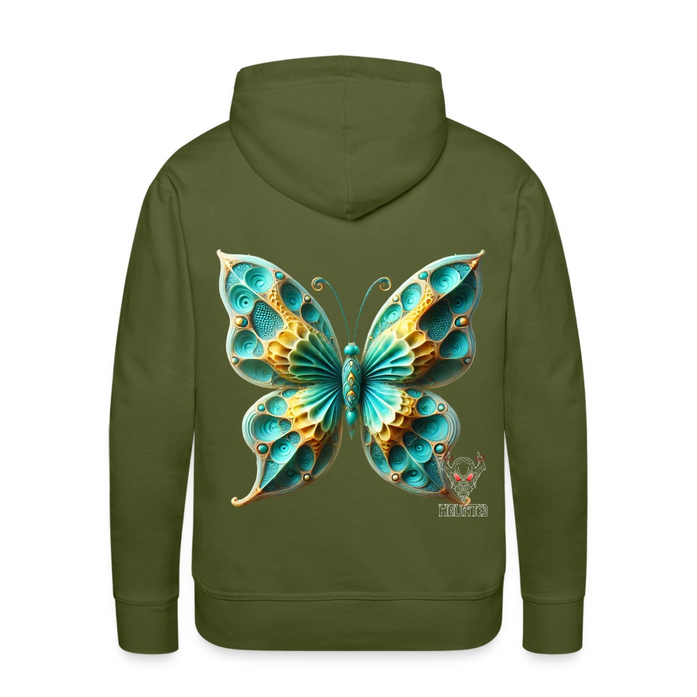 Men Hoodie Aqua Wing Symphony - Olivgrün