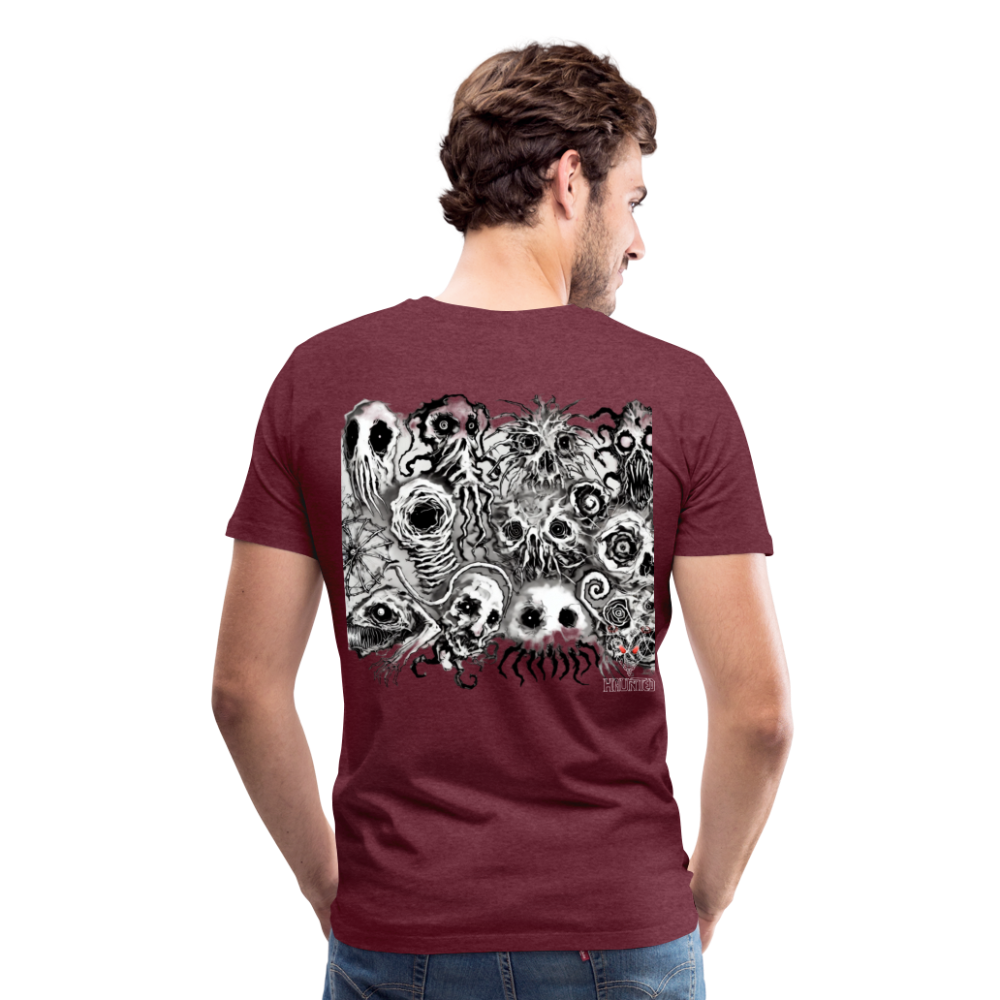 Men T-Shirt Nightmare Veil Creatures - Bordeauxrot meliert