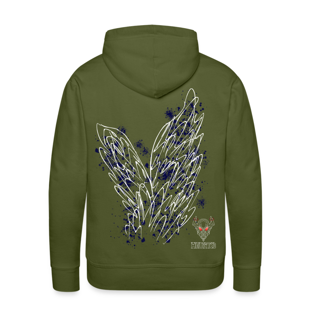 Men Hoodie Dark Blue Wings - Olivgrün