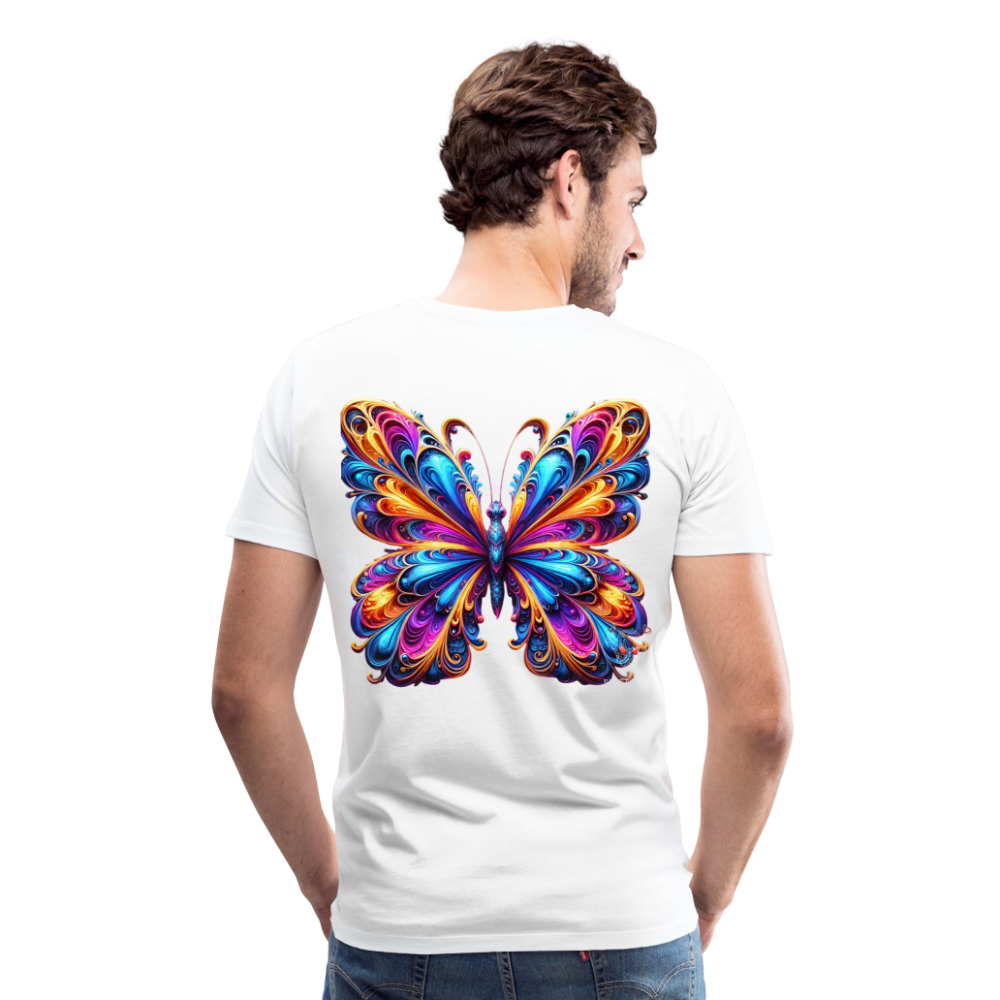 Men T-Shirt Vibrant Butterfly Elegance - Weiß