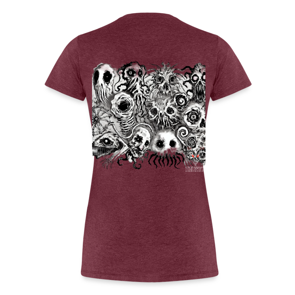 Woman T-Shirt Nightmare Veil Creatures - Bordeauxrot meliert