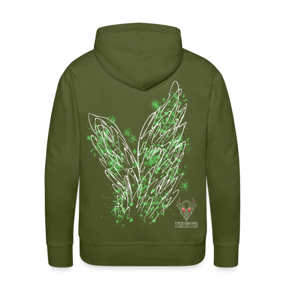 Men Hoodie Light Green Wings - Olivgrün