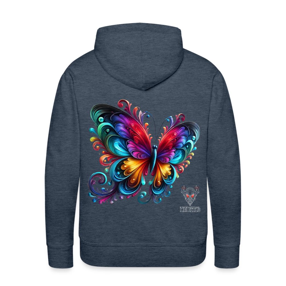 Men Hoodie Radiant Butterfly Art - Jeansblau