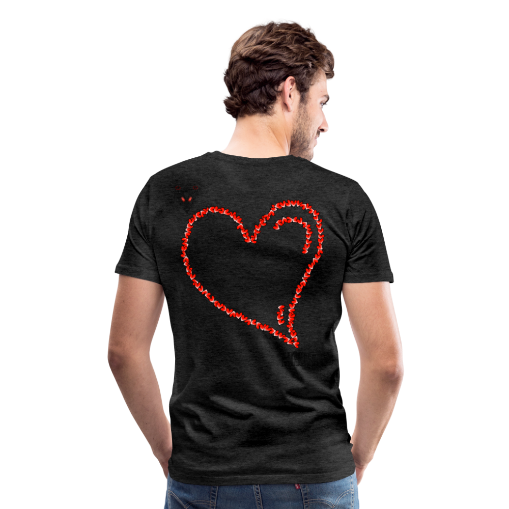Man T-Shirt Hearts Dark - Anthrazit