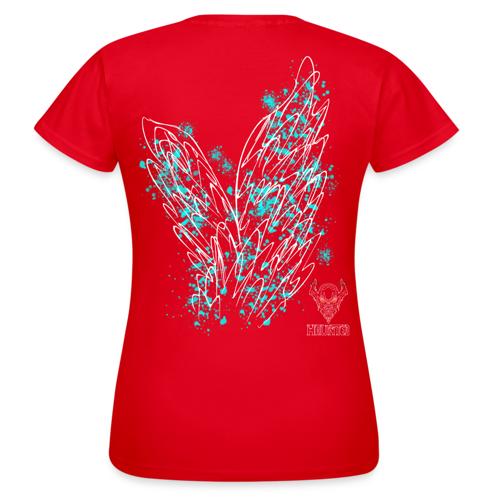 Women T-Shirt Aqua Wings - Rot