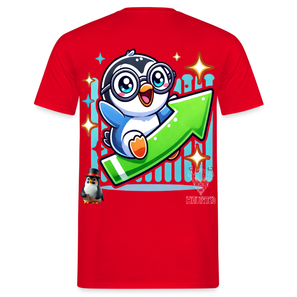Men T-Shirt KasPenguin Riding the Trend - Rot