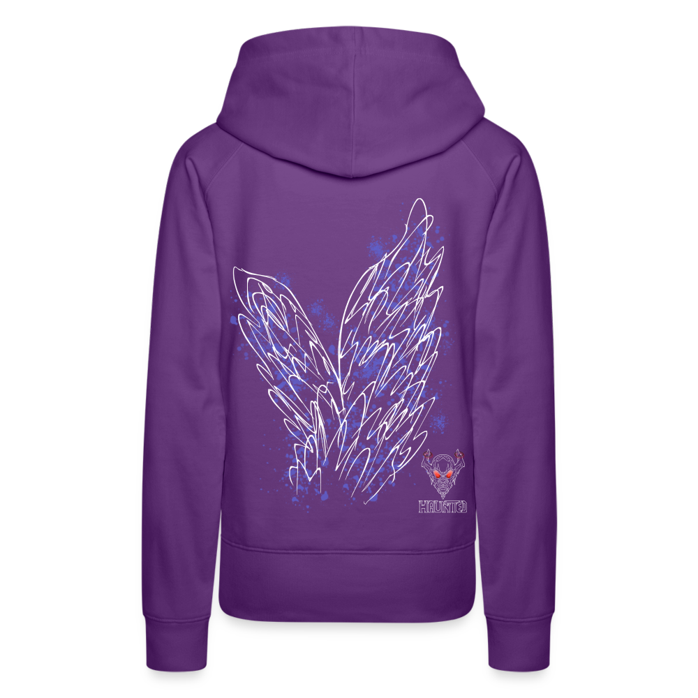 Women Hoodie Light Blue Wings - Purple