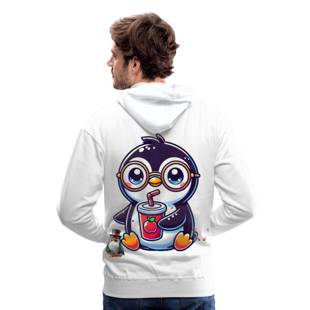 Men Hoodie KasPenguin with Drink - Weiß