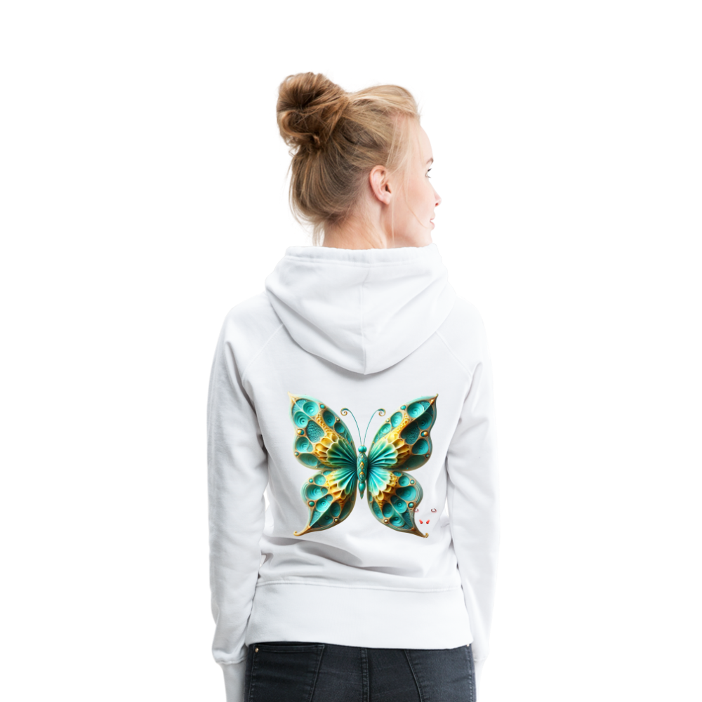 Woman Hoodie Aqua Wing Symphony - Weiß