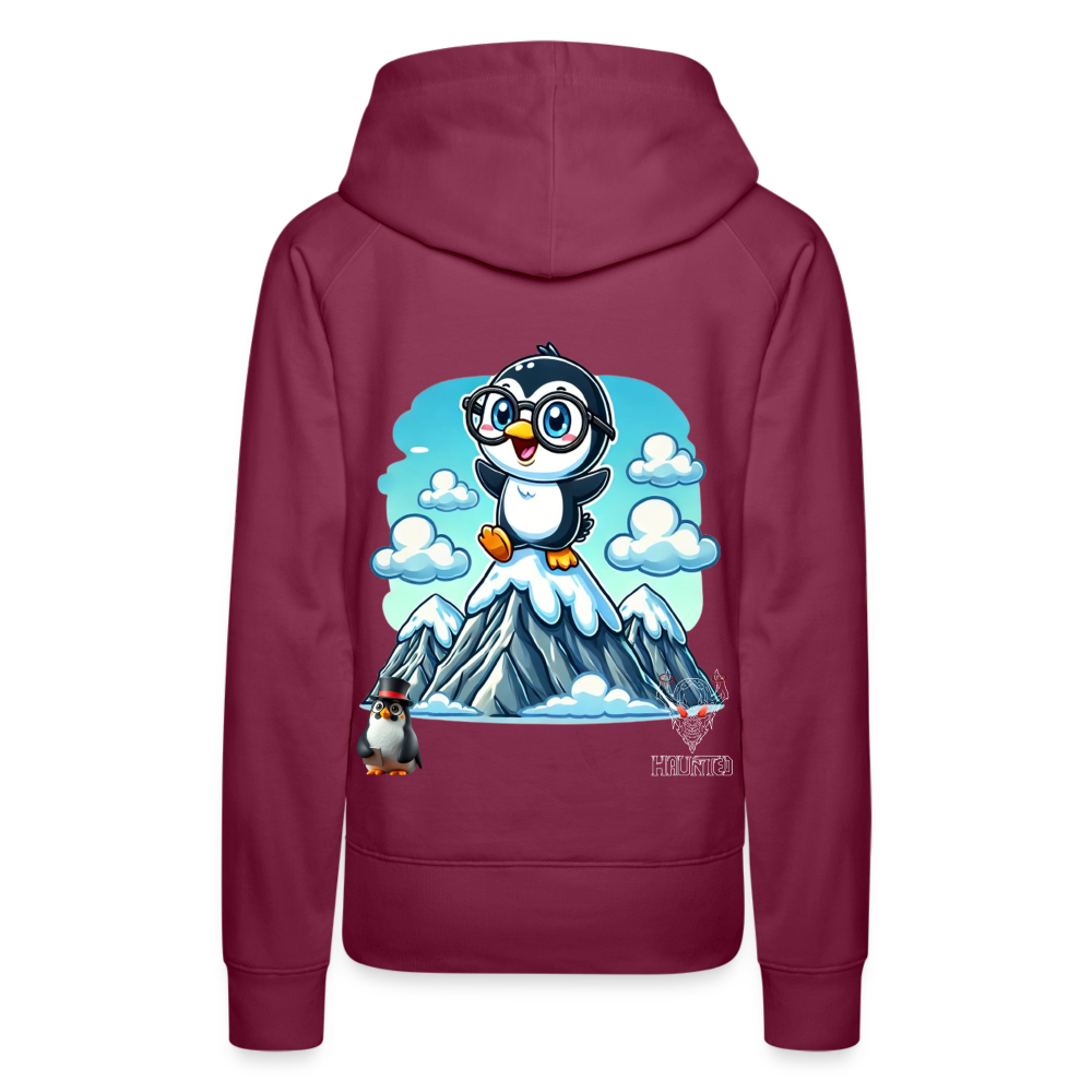 Women Hoodie KasPenguin on Top - Bordeaux