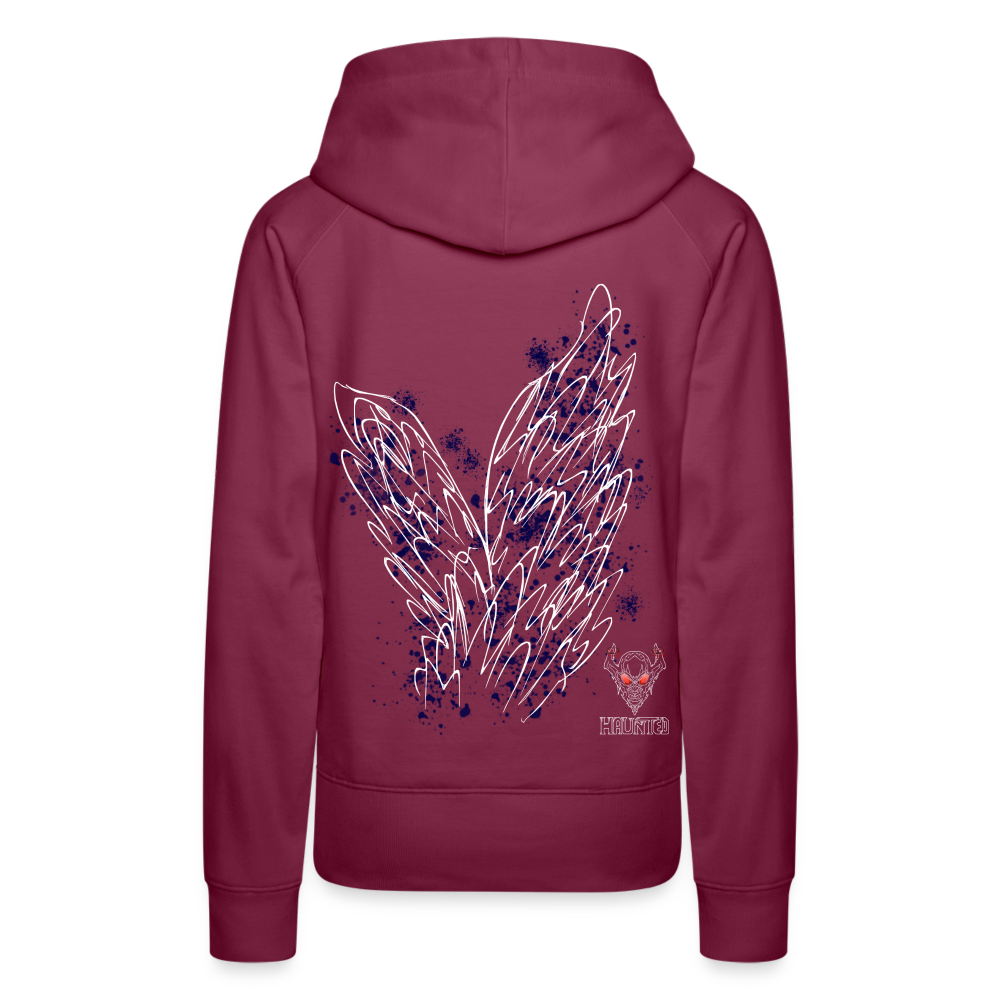 Women Hoodie Dark Blue Wings - Bordeaux