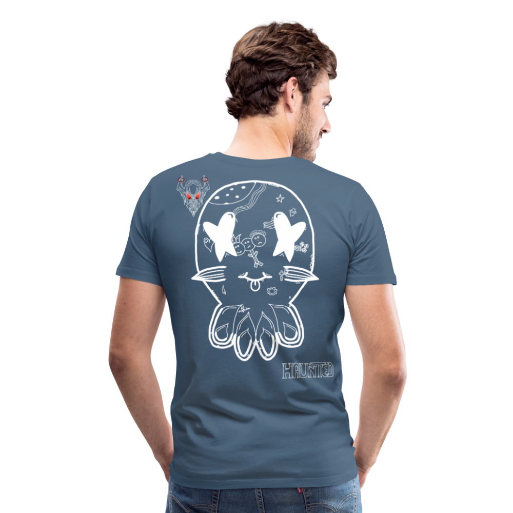 Man T-Shirt Ghost Doodle Light - Blaugrau