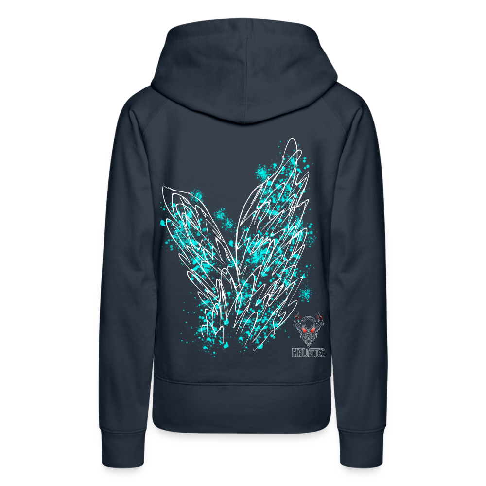 Women Hoodie Aqua Wings - Navy