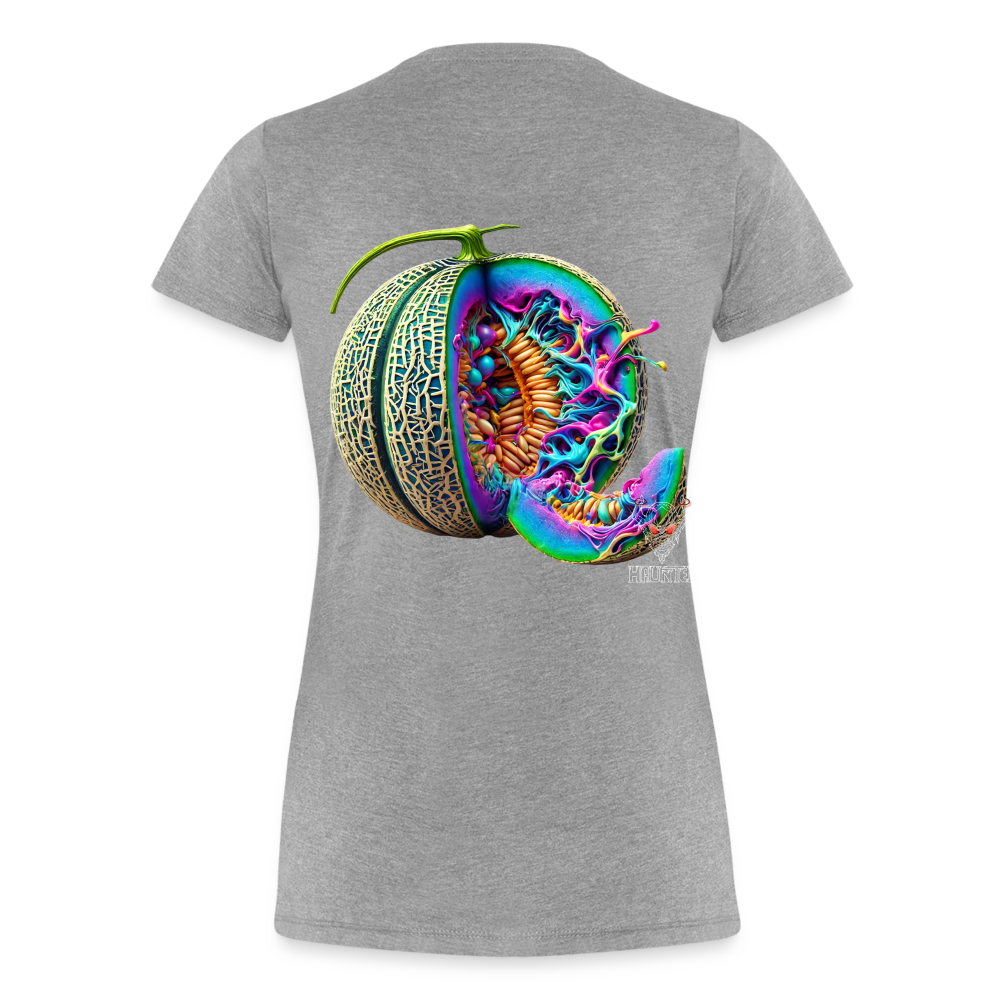 Woman T-Shirt Neon Melon Art - Grau meliert