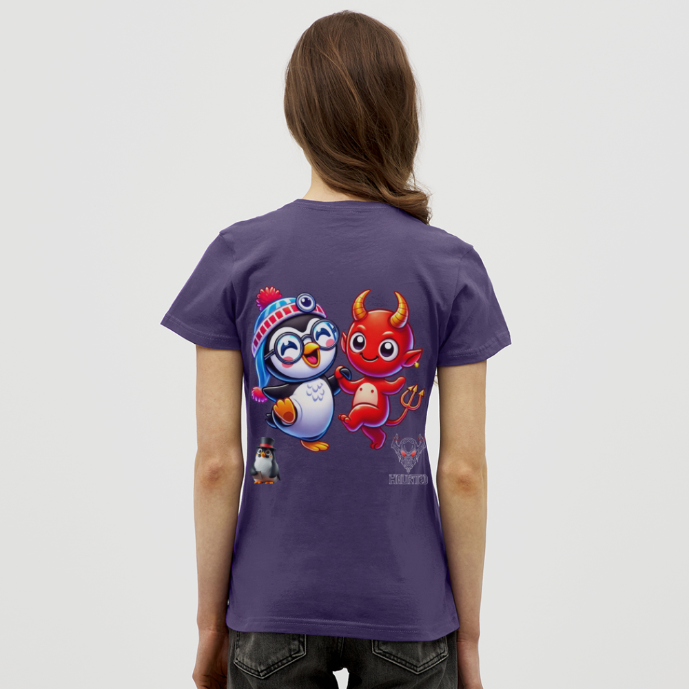 Women T-Shirt Dancing with Devil - Dunkellila