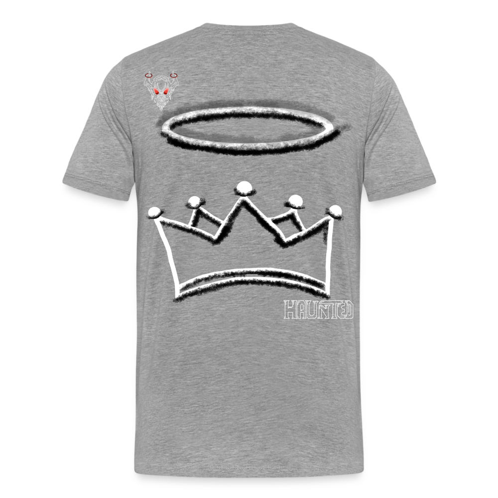 Man T-Shirt Crown and Ring Light - Grau meliert