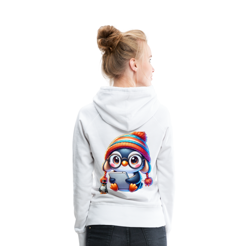 Women Hoodie KasPenguin with Pad - Weiß