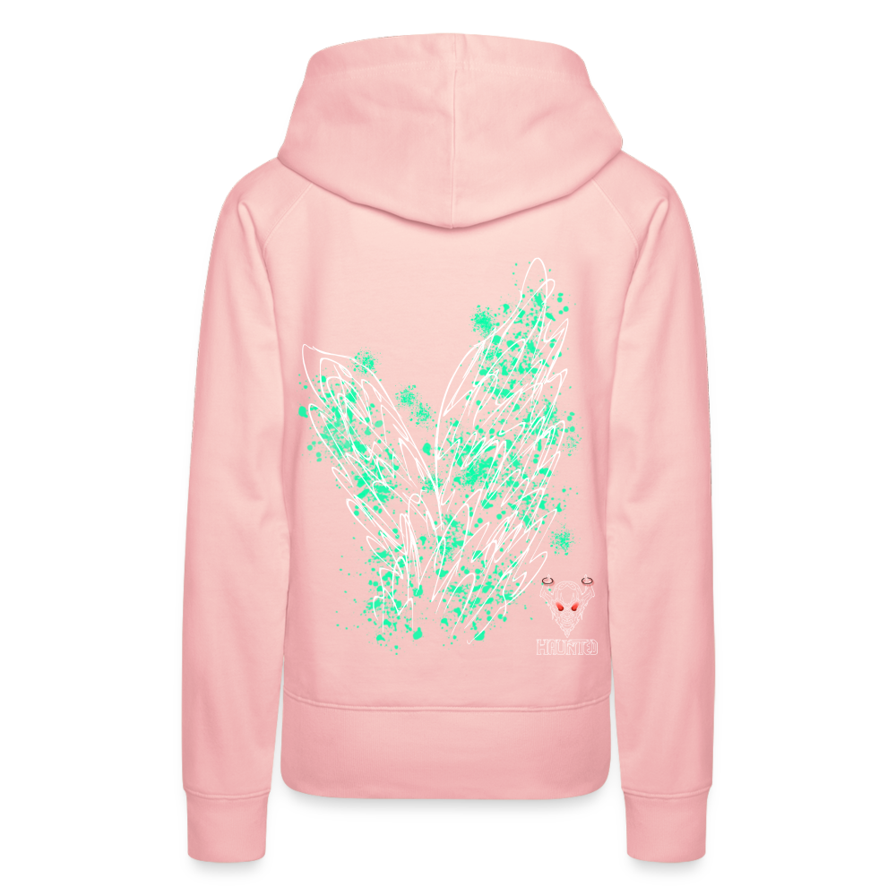 Women Hoodie Turquoise Wings - Kristallrosa