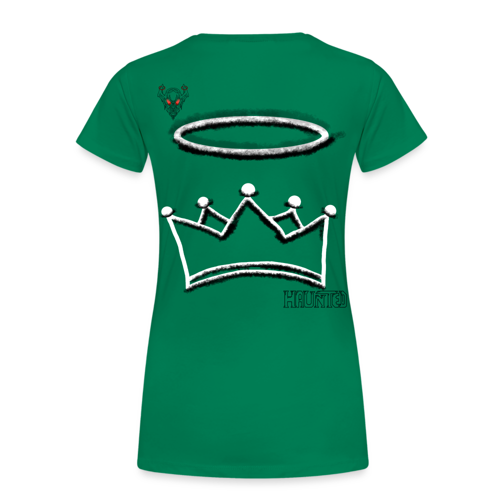 Woman T-Shirt Crown and Ring Dark - Kelly Green