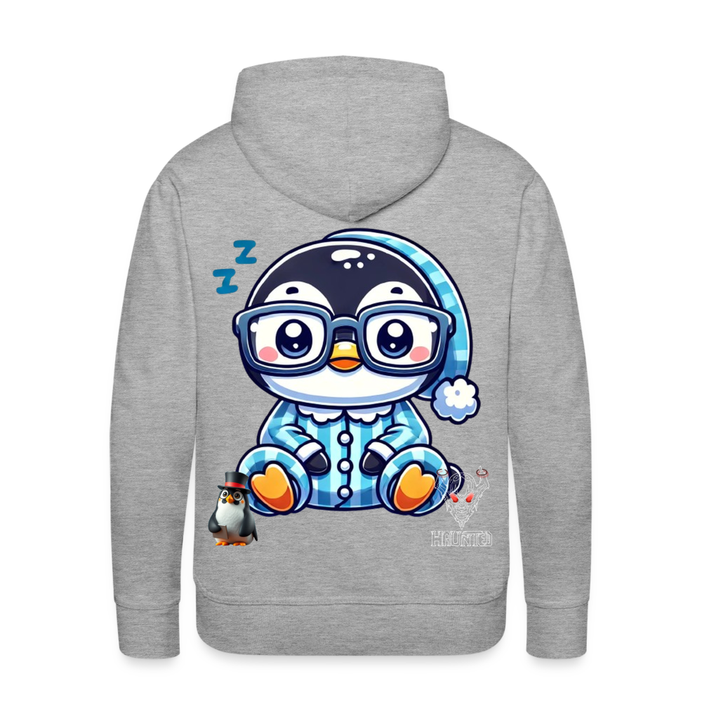 Men Hoodie KasPenguin in Pyjama - Grau meliert