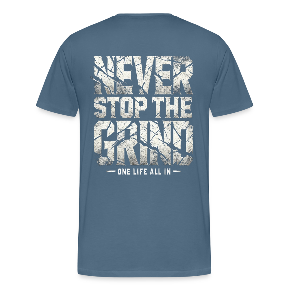 Men T-Shirt Never Stop The Grind - Blaugrau