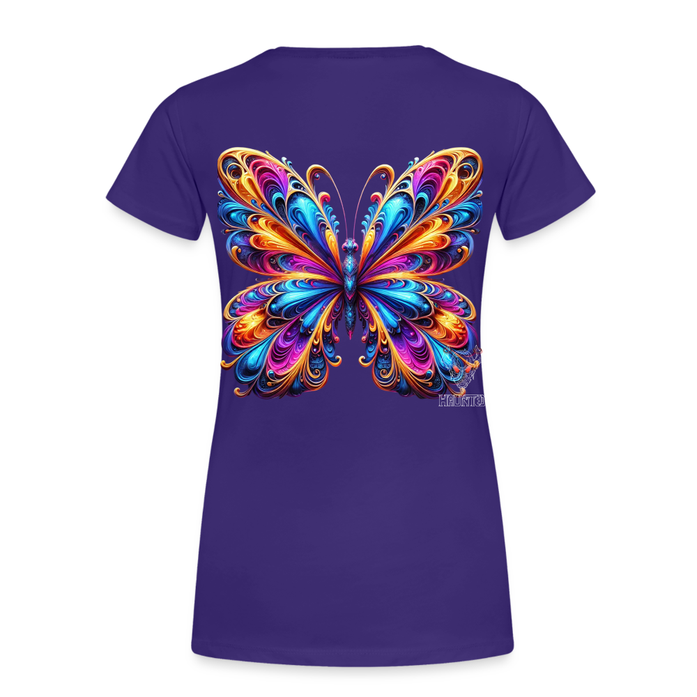Woman T-Shirt Vibrant Butterfly Elegance - Lila