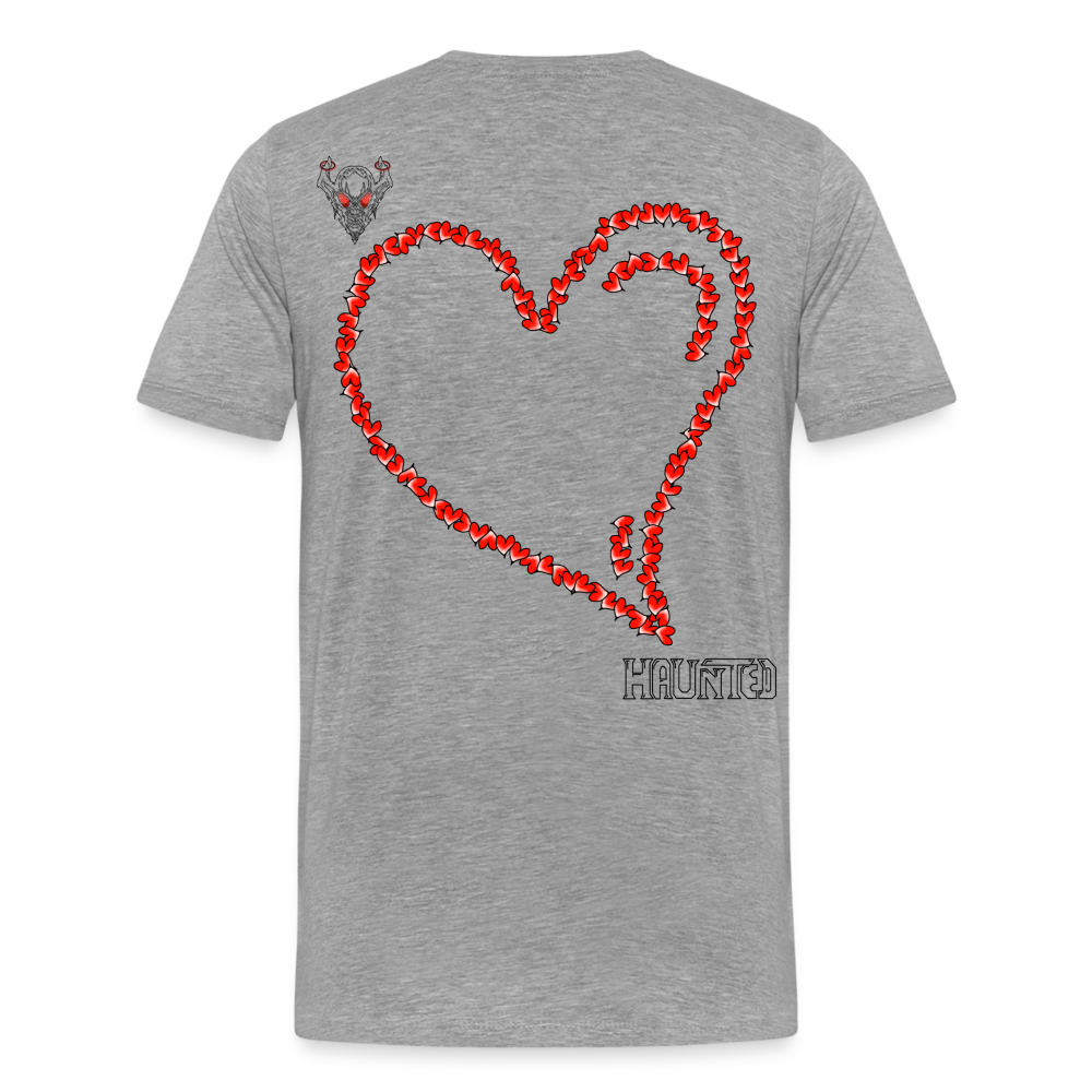Man T-Shirt Hearts Dark - Grau meliert