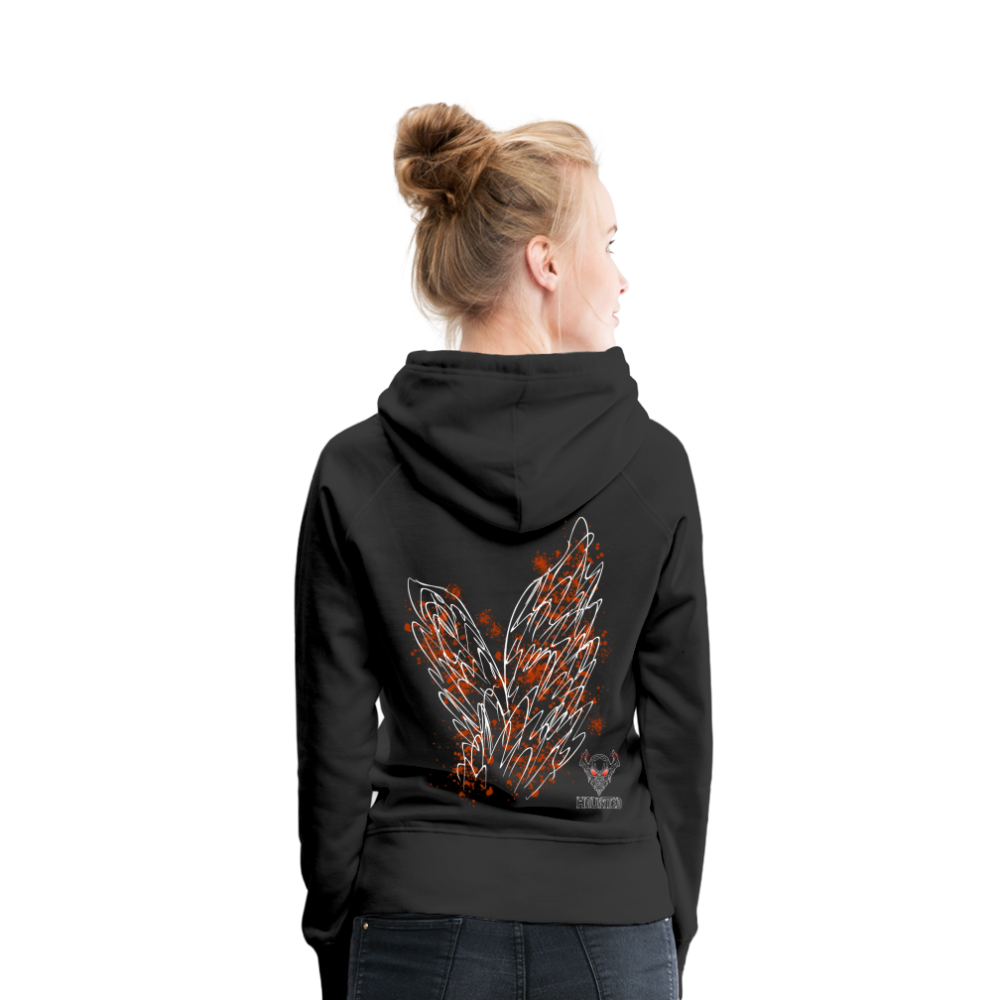 Women Hoodie Orange Wings - Schwarz