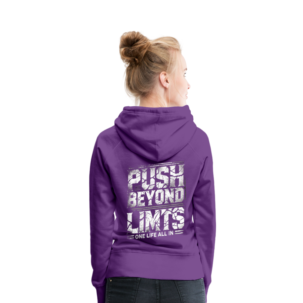 Women Hoodie Push Beyond Limits - Purple