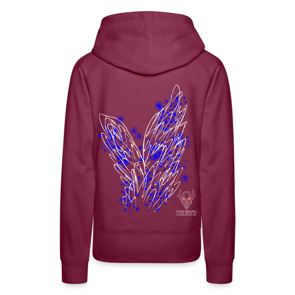 Women Hoodie Blue Wings - Bordeaux