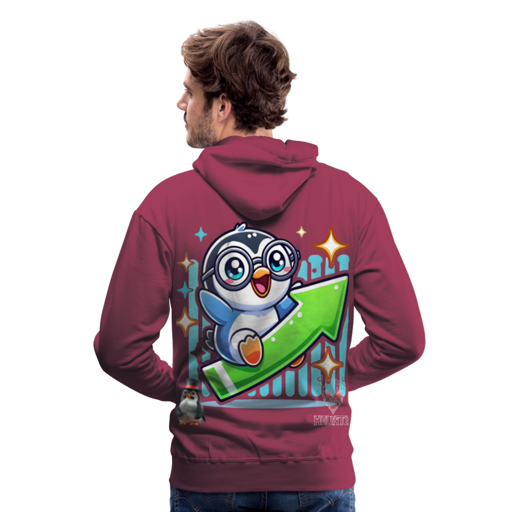 Men Hoodie KasPenguin Riding the Trend - Bordeaux