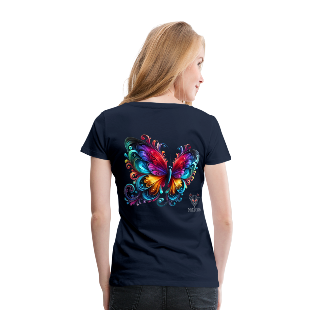 Woman T-Shirt Radiant Butterfly Art - Navy