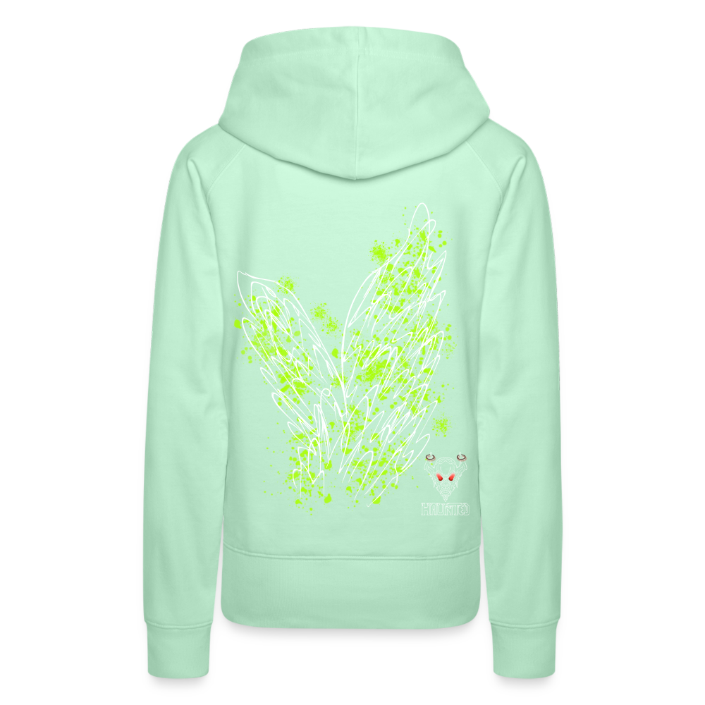 Women Hoodie Poison Green Wings - helles Mintgrün